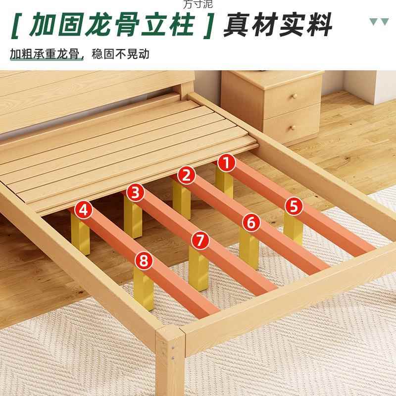 实木床现代.简约15米主卧双人床用经济型1.m出8租房1.2见详情米单