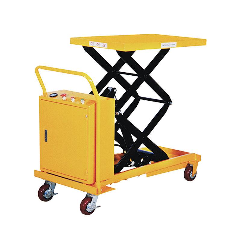 现货SJY35-200升2米移动式液压平台带防护栏升降手推车电动平台车