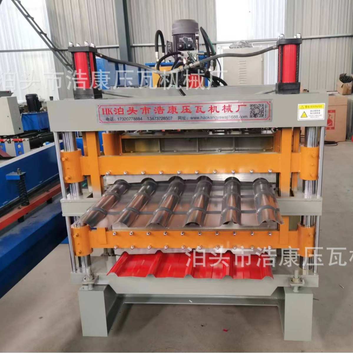 全自动三层压瓦机 800橡塑板压瓦机 仿树脂琉璃瓦设备 压瓦机设备