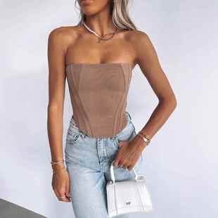 corset bandage streetwear satin elegant solid women zekye