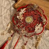 天台华莲团扇新娘结婚婚礼喜扇秀禾diy材料扇子手工婚扇成品高级