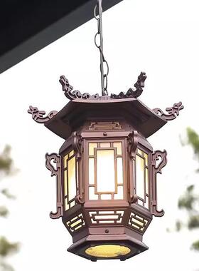 仿古灯笼国风吊灯宫灯中式六角亭古典阳台凉亭庭院门口吊灯花架灯