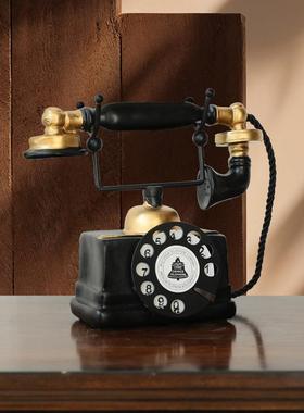 2025新款玄关摆件氛围感摆件家居装饰品工艺做旧做脏工艺电话机