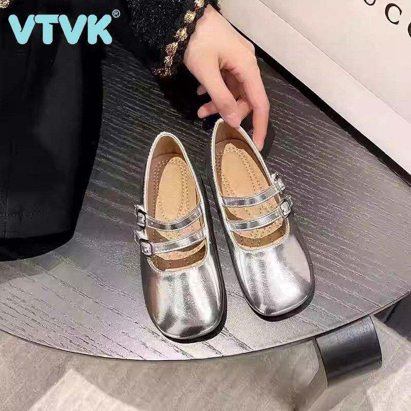VTVK女童皮鞋玛丽珍公主鞋2025新款春秋舞台演出单鞋软底真皮鞋子