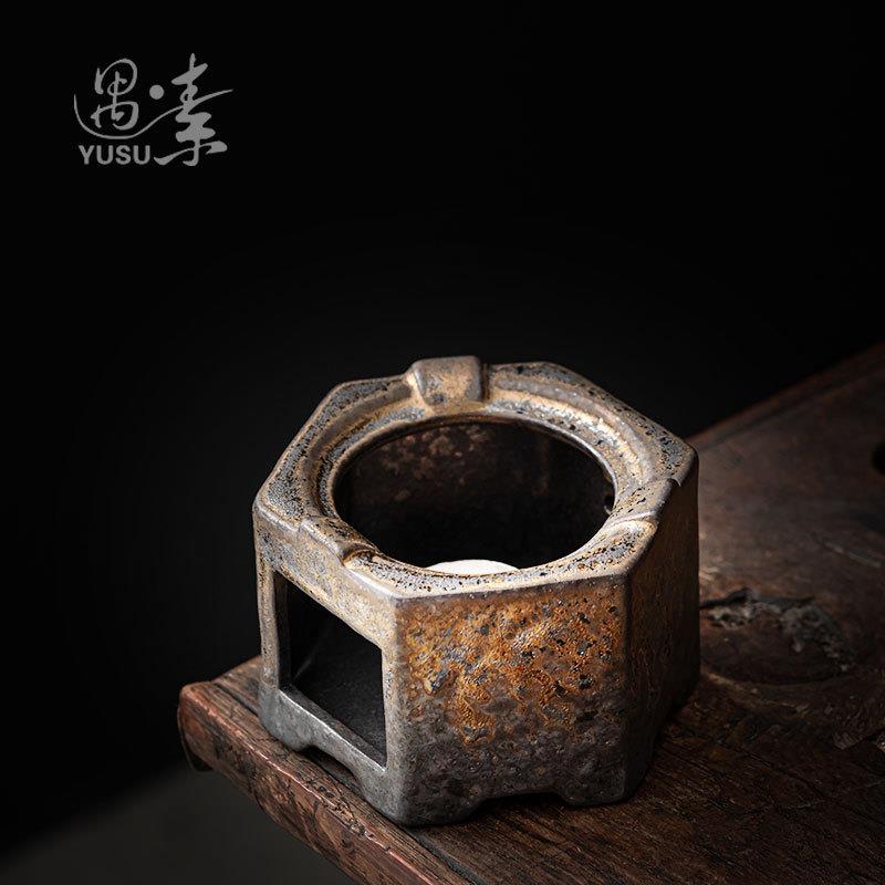 中式复古温茶炉茶壶茶具套装家用蜡烛加热保温炉粗陶提梁壶整套