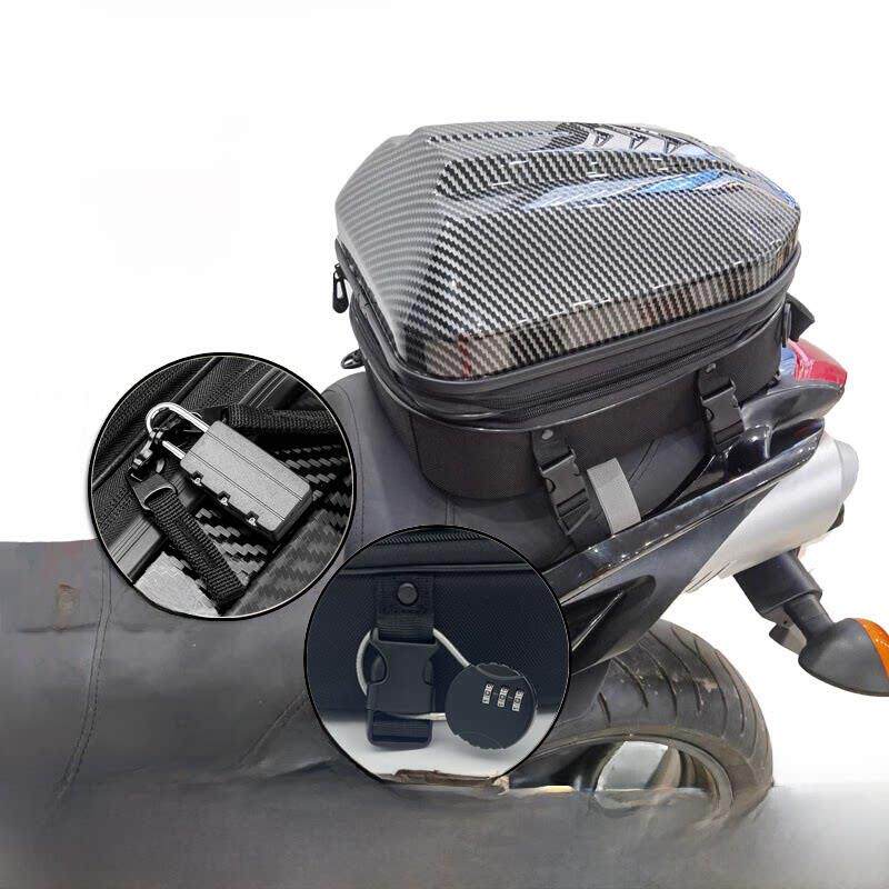 摩托车硬壳后座包尾包骑士装备储物机车头盔双肩背包防水摩旅收纳