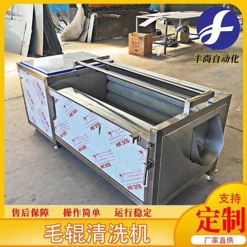 大型自动毛辊去皮清洗机马蹄萝卜去泥机猪头猪蹄去毛抛光设备