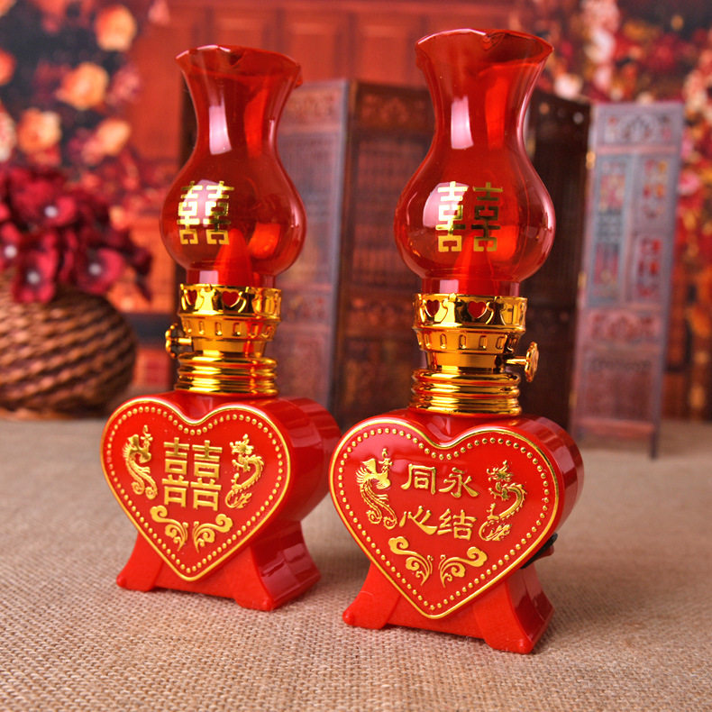 LED结婚婚房同心桃心电子蜡烛