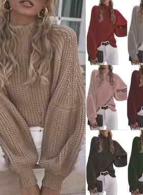 women sweater for warm winter pullover with round neck