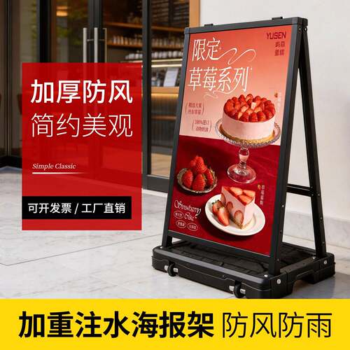 注水展架注水海报架招工广告牌展示牌防风展架户外立式招聘展示架