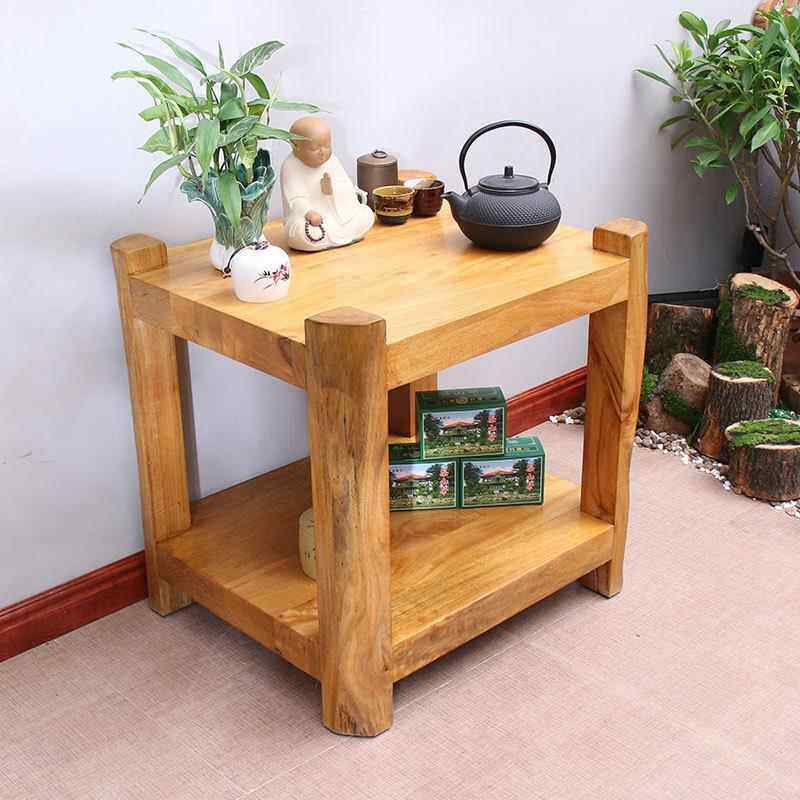 原木性小NFI茶几实木沙发边桌子茶台桌边几角几桌樟木置物架个阳