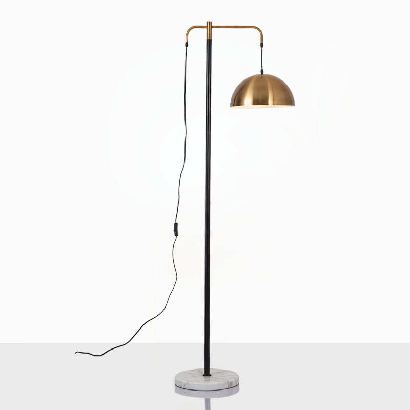 现代简约金属锅盖落地灯轻奢大理石卧室客厅茶几办公设计师样板房