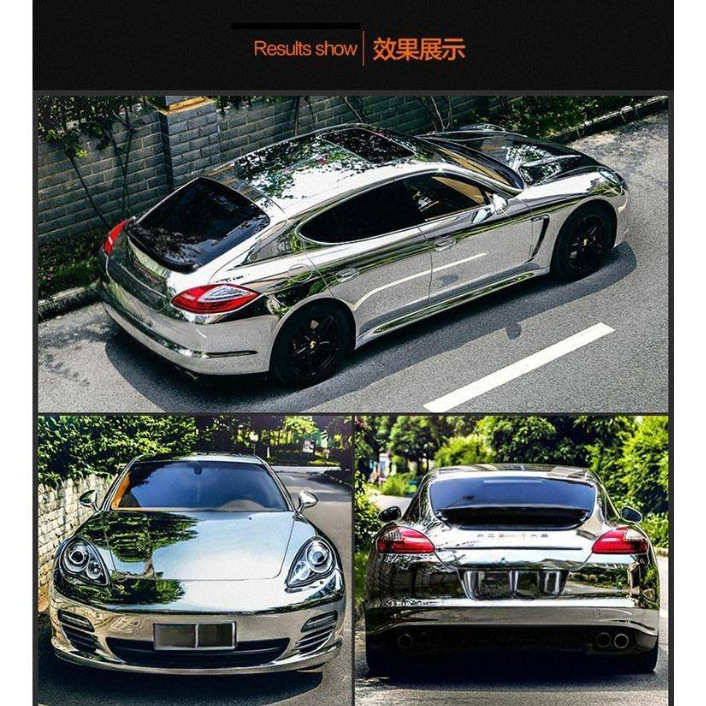 可拉伸车镜面电镀银贴膜车身贴膜汽车改色膜整车镀铬改色膜