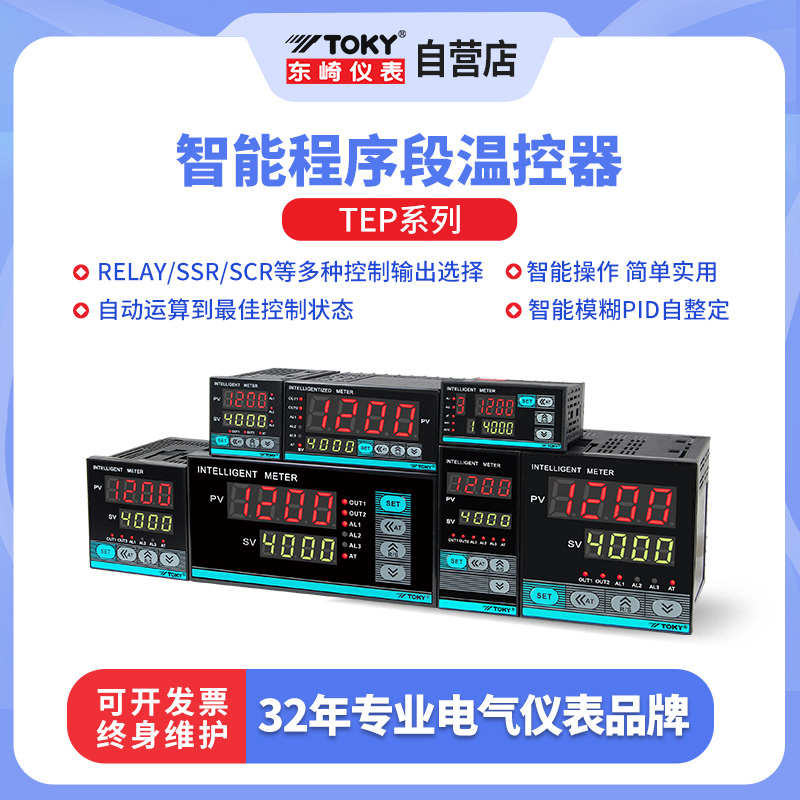 东崎TEP高精度PID温控仪表温控器数显智能16段程序段温度控制器