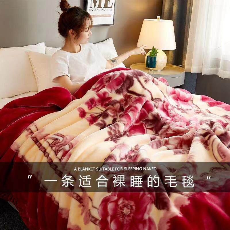 毛毯加厚双层拉舍尔被子单人双人珊瑚绒毯秋冬季床单学生婚庆盖毯