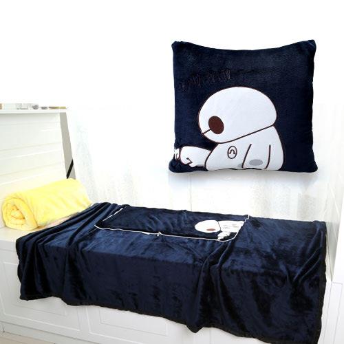 高档卡珊瑚绒抱枕被子两用午睡办通毯公室单人盖毯加厚毯毛绒靠垫