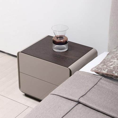 PS-8185卧意式简实木柜烤漆床头柜现代简约室极床边设计师创意斗