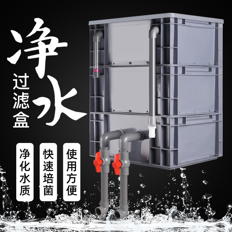 鱼缸过滤器过滤盒外置周转箱过滤箱养鱼鱼池水上置自制滴流盒diy