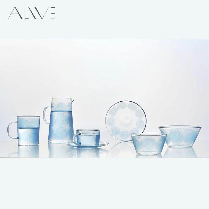 Alive蓝色冰川 玻璃餐具套组冷水壶杯子碗杯碟盘子北欧风生日礼物