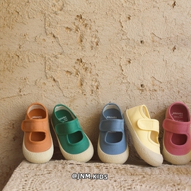韩版时尚浅口帆布鞋2023秋季男女中童小布鞋幼儿园软底室内鞋
