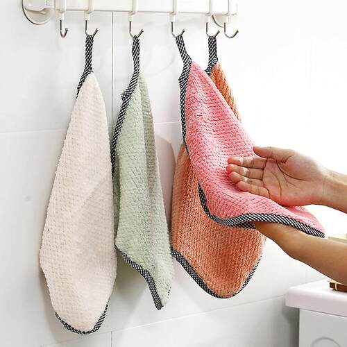 Pineapple-patterned double-sided absorbent cloth, thick towe