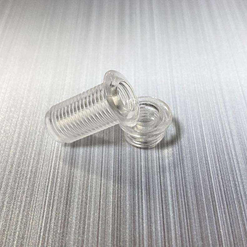 灯具配件外六角塑料圆头空心全牙牙管螺丝 10*1牙透明亚克力