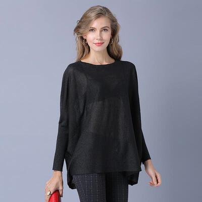 Women's pullover knitted sweater thin long sleeved women's
