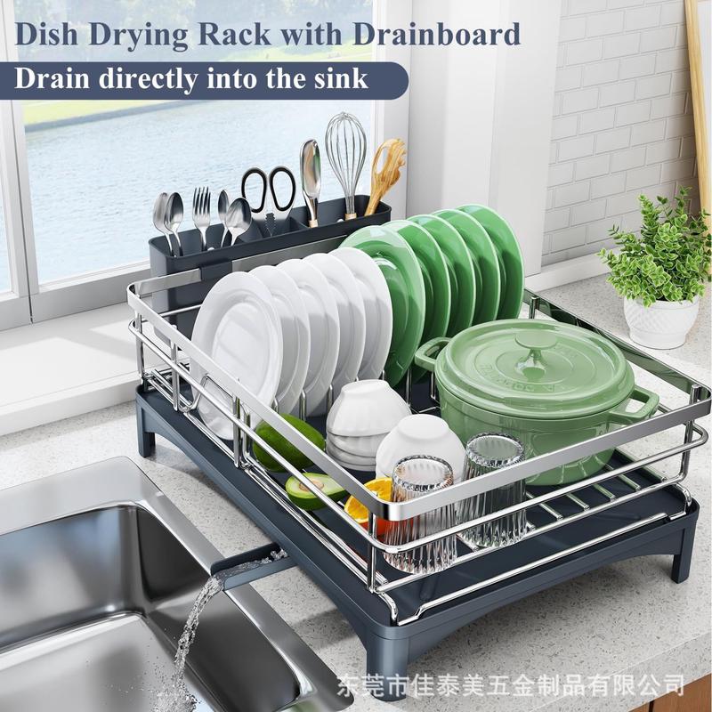 厨房沥水架家用304不锈钢放碗筷餐具收纳盒大容量多功能台面碗架