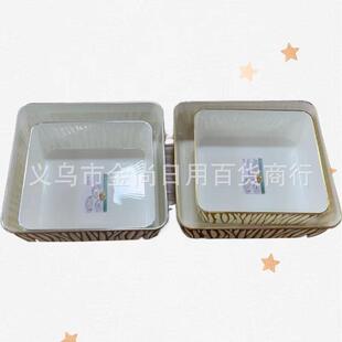 Square silver-edged, gold-trimmed lightweight luxury water c