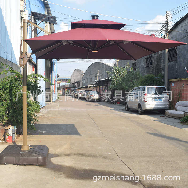 户外遮阳伞带太阳能LED灯 配水箱 适用别墅花园 旅游景区休闲伞,居家日用,伞,淘宝优惠券,粉丝福利购,淘宝优惠卷