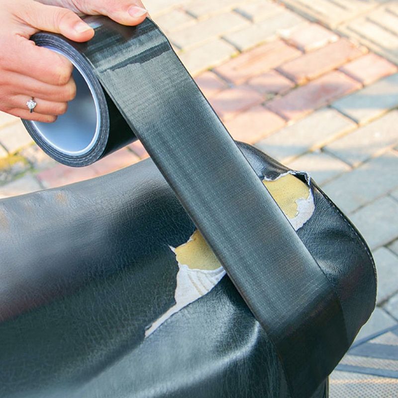 电动车坐垫沙发破洞皮革布基胶带