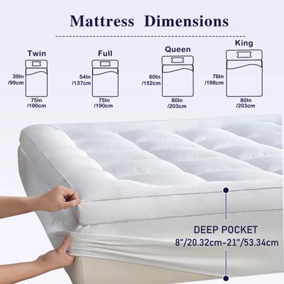 Anti Slip Elastic Soft Mattress Topper Pad Bed Cover Single