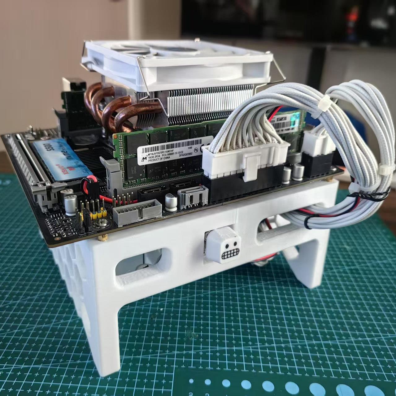 3d打印ITX主板SFX电源测试工作台风冷简易DIY卧式外置开 放式主机