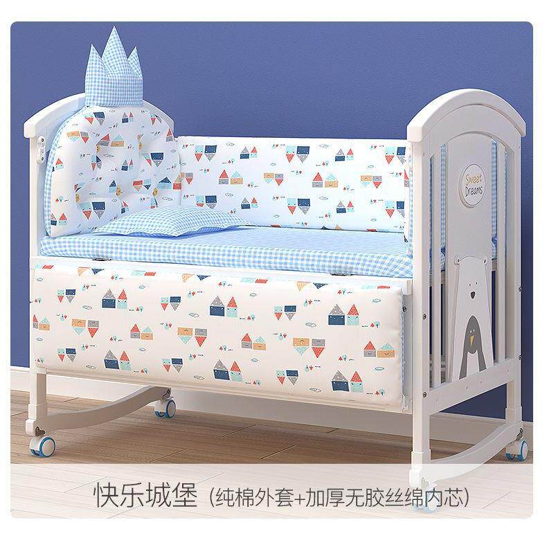 婴儿床实木欧式可移动宝宝bb新生儿多功能摇篮儿童拼接大床卧室用