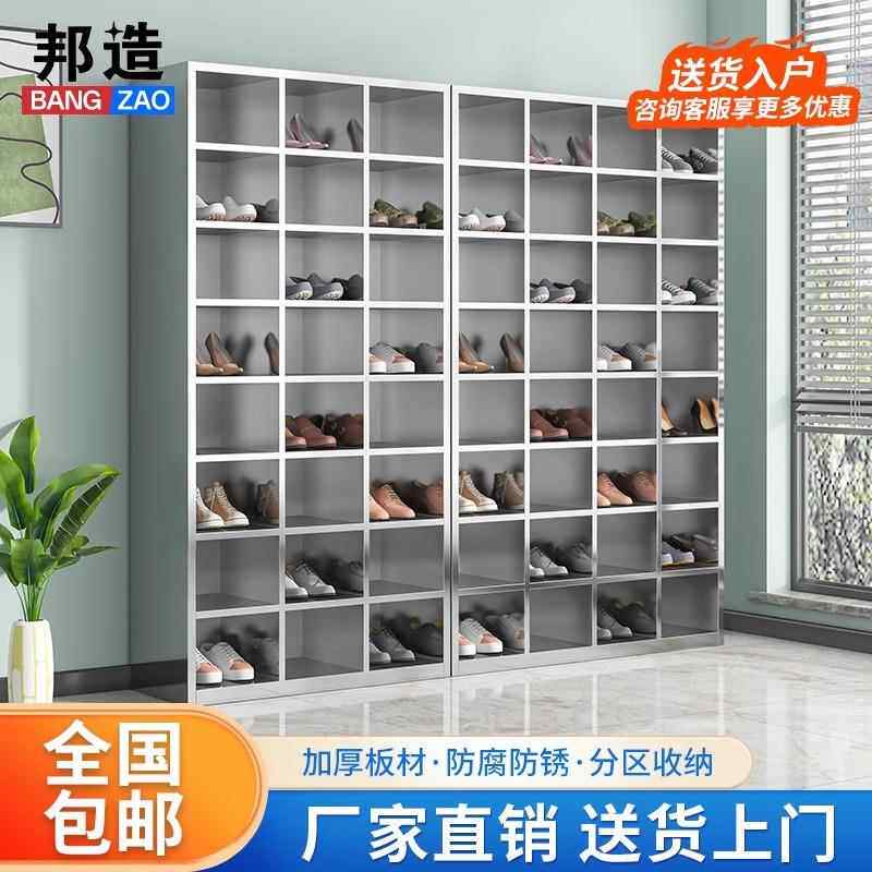 不锈钢鞋柜员工多层多格柜多门鞋凳柜无尘净化工厂车间职员换鞋柜
