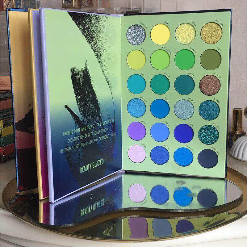 化妆师专用书本72色眼影盘派对妆彩色多色哑光珠光亮片正品舞台妆