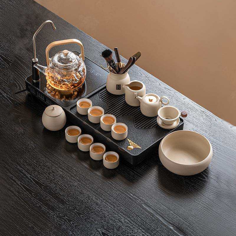 茶盘家用2023新款全自动套装一体排水式烧水煮茶功夫干泡茶台