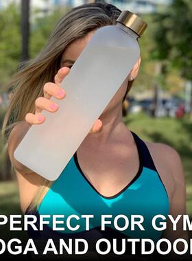 1L Water Bottle With Time Marker 32 OZ Motivational Reusable