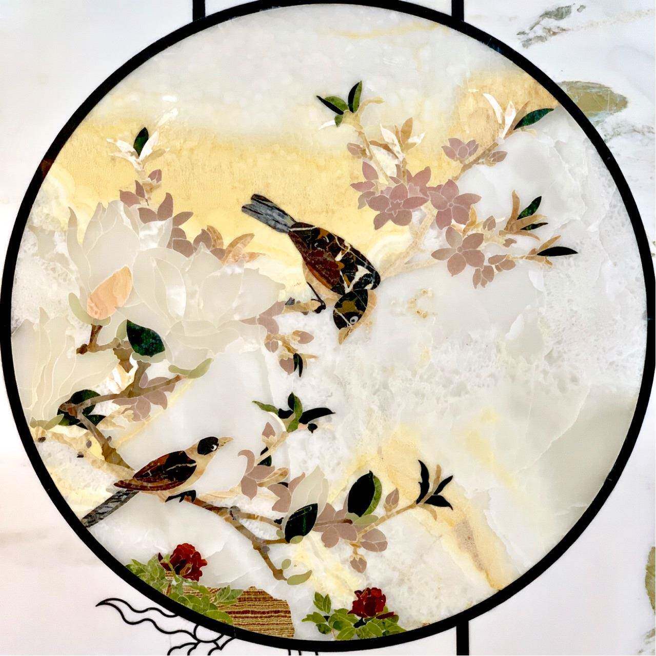 天然大理石玉石马赛克拼图电视背景墙酒店背景墙玄关装饰画