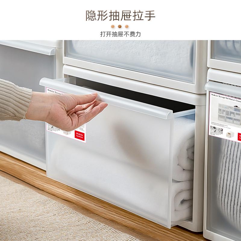 加厚整理储物柜多层塑料磨砂衣服衣柜收纳盒子收纳包抽屉式邮家用
