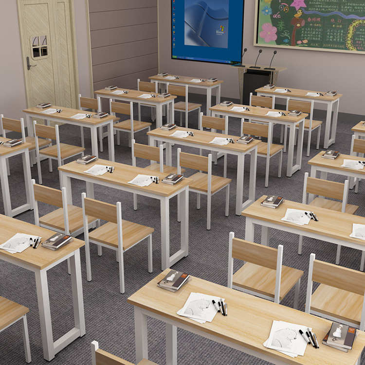 厂家直销单双人培训桌学校辅导桌中小学生课桌椅组合多人活动桌椅
