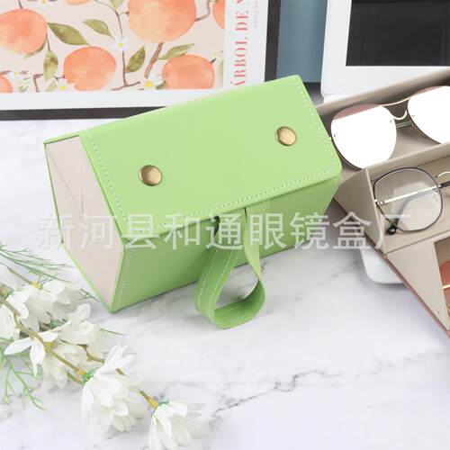 logo眼镜盒近视镜皮质折叠眼镜袋