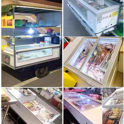 摆摊夜市冰柜卧式商用冷藏展示柜小型台式保鲜冷冻三轮车冰箱串串
