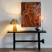 形上侘寂风玄关桌台入户家俱艺术长条桌民宿过道创意端景覆古家居