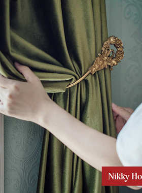 装饰挂钩拍照窗帘合金宿钩子窗帘法式你钩可钩1pkn民墙金色居复古