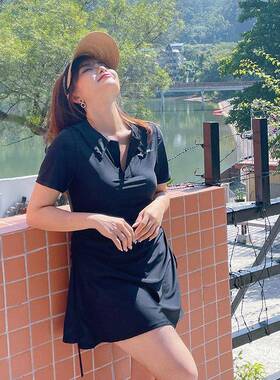 大2209尺码泳衣动女两件式裙式平角保守胖mm20斤遮肚显瘦闲运休0