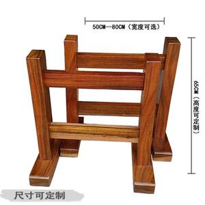 鼎久木业家具奥坎大板配件木墩工字办公双V柜式支架