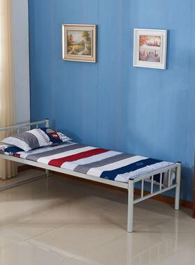 成人钢90公分宽木床单人宿舍艺床1.2铁铁床工地床直销单层铁床床