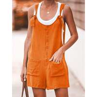 Womens Casual Shorts Summer Cotton Linen Rompers Bib thumbnail 7