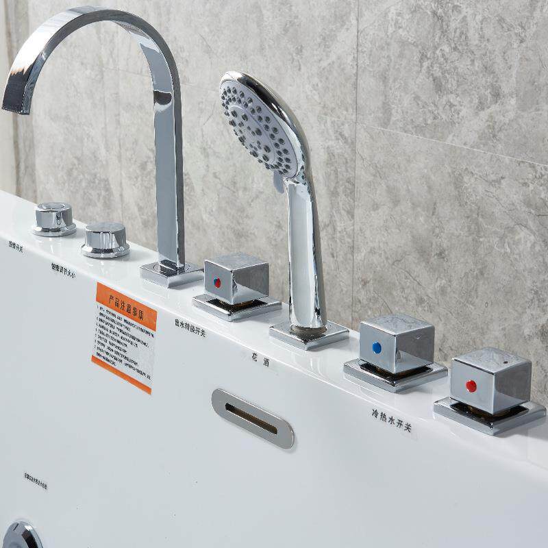 精鹰亚克力浴池嵌入式小户型方形浴缸五件套冲浪按摩浴缸泡泡彩灯